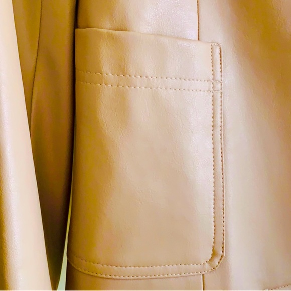 Zara Basic light cream faux leather jacket - Picture 2 of 6